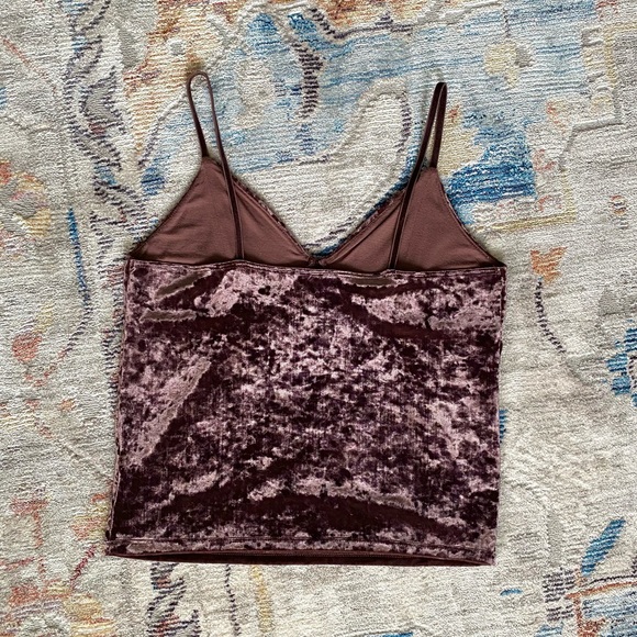 American Eagle Size S Crushed Velvet Camisole Tank Top in Purple - Picture 4 of 7